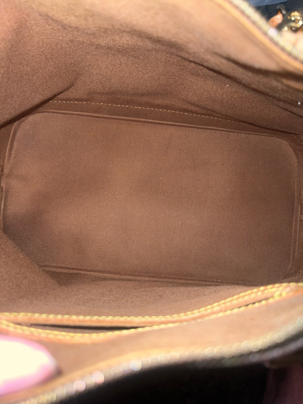 Vintage Louis Vuitton Brown Monogram Alma Satchel with Painted Tan Leather Trim - Picture 7 of 10